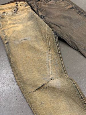 2000s Rick Owens Olmar Mirta dust bleach split denim