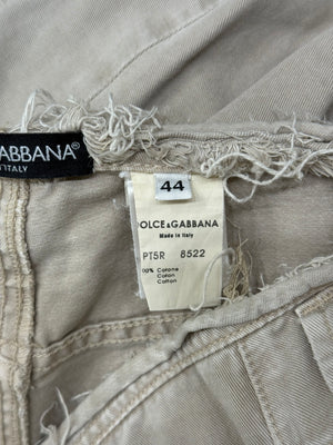S/S2003 Dolce & Gabbana runway zipped distressed denim pants