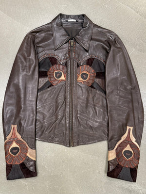 S/S2004 Gucci by Tom Ford runway western patchwork leather jacket