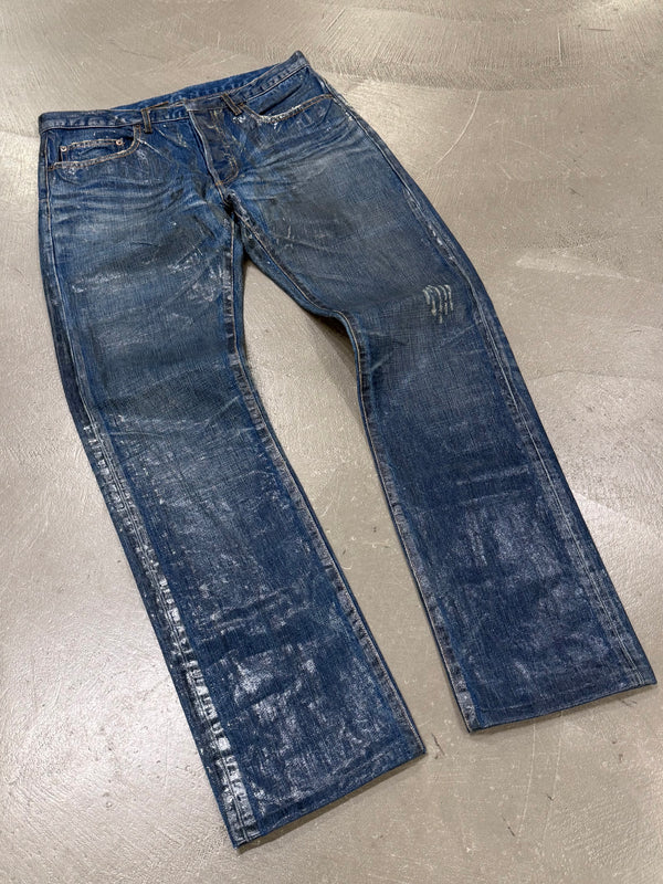 F/W 2003 Dior by Hedi Slimane green waxed denim