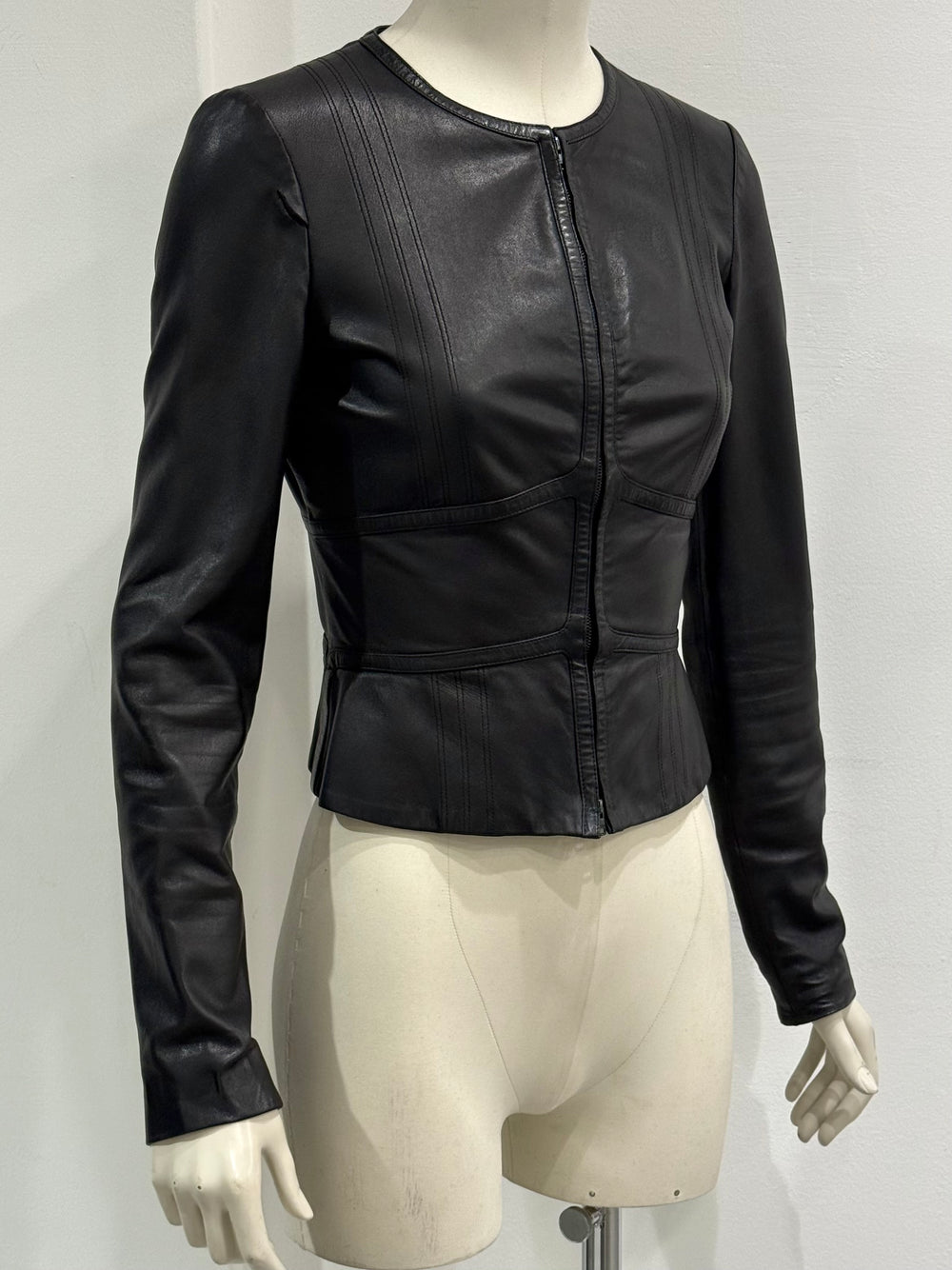 2000s Gucci by Tom Ford cropped paneled leather jacket
