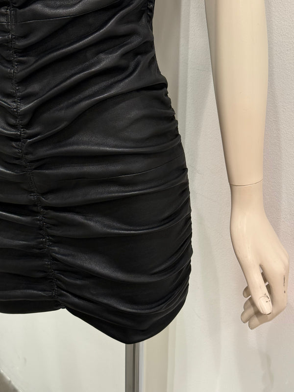 2000s Roberto Cavalli leather mini dress with horn detail