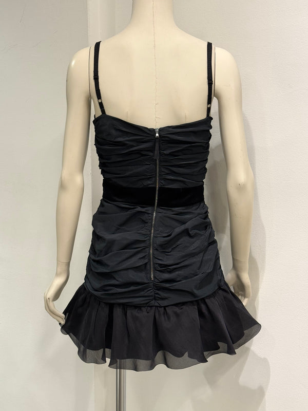 2000s Dolce & Gabbana ruched draped mini dress