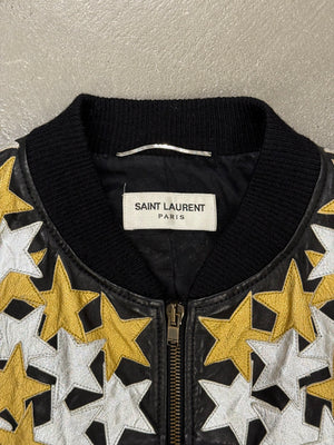 S/S2016 Saint Laurent Paris by Hedi Slimane sample stars leather bomber jacket