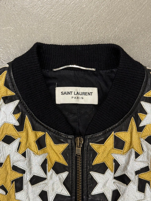 S/S2016 Saint Laurent Paris by Hedi Slimane sample stars leather bomber jacket