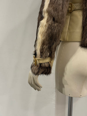 A/W2001 Dolce & Gabbana fur & leather biker jacket