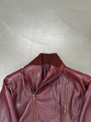 1990s Gianni Versace Double-Zip Leather Biker bomber Jacket