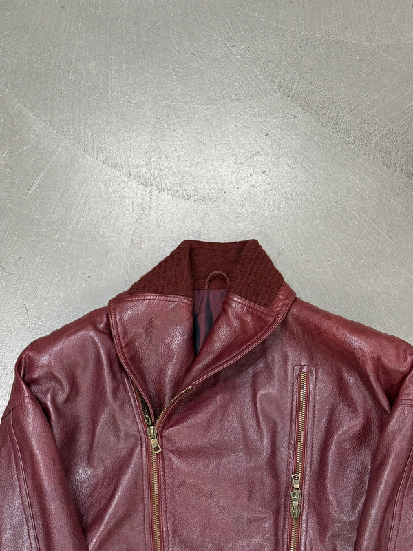 1990s Gianni Versace Double-Zip Leather Biker bomber Jacket