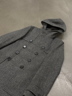 A/W2007 Dior Homme by Hedi Slimane military hooded wool coat