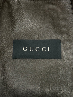 2000s Gucci by Tom Ford leather bomber jacket