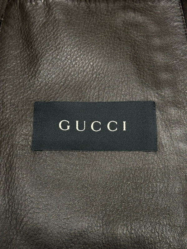 2000s Gucci by Tom Ford leather bomber jacket
