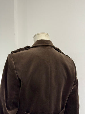 2005 YVES Saint Laurent velvet tailored military blazer