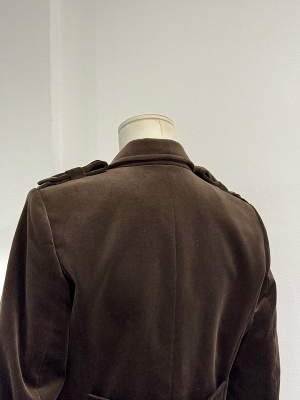 2005 YVES Saint Laurent velvet tailored military blazer