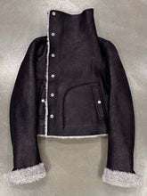 Load image into Gallery viewer, A/W2022 Rick Owens &quot;Strobe&quot; trucker biker shearling leather jacket
