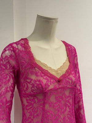 2000s Dolce & Gabbana lace double layer blouse