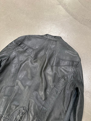 2000s Roberto Cavalli paneled leather jacket