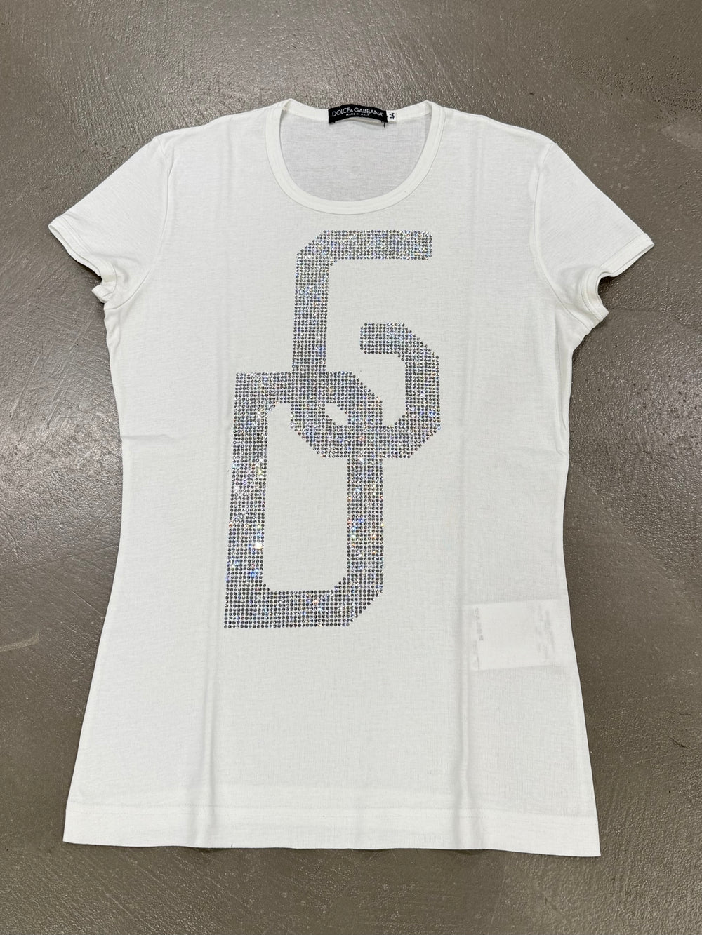 2003 Dolce & Gabbana swaroski logo t.shirt