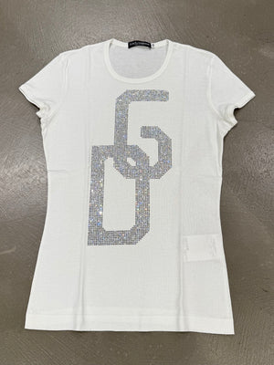 2003 Dolce & Gabbana swaroski logo t.shirt