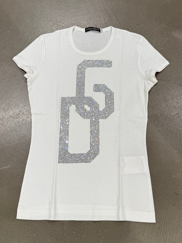 2003 Dolce & Gabbana swaroski logo t.shirt