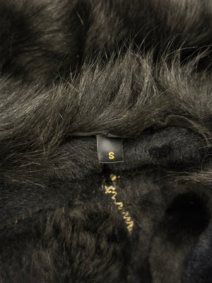 2002 Roberto Cavalli fitted shearling jacket with real fur collar