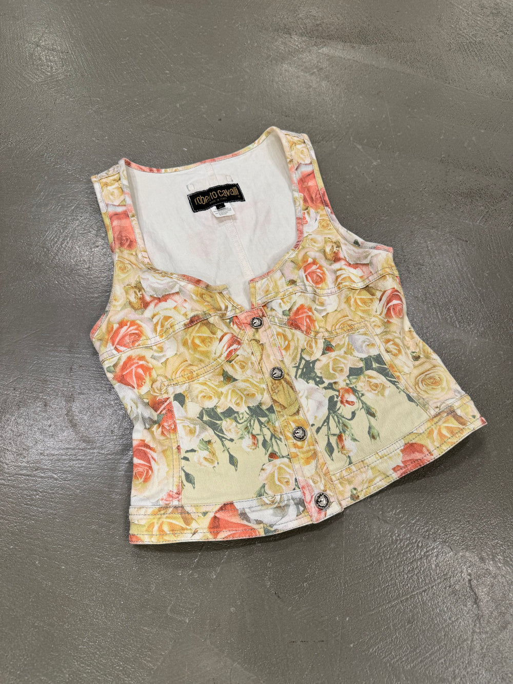 1990s Roberto Cavalli mainline floral corset