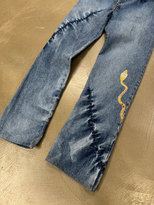 2000s Roberto Cavalli mainline embroidered snake jeans