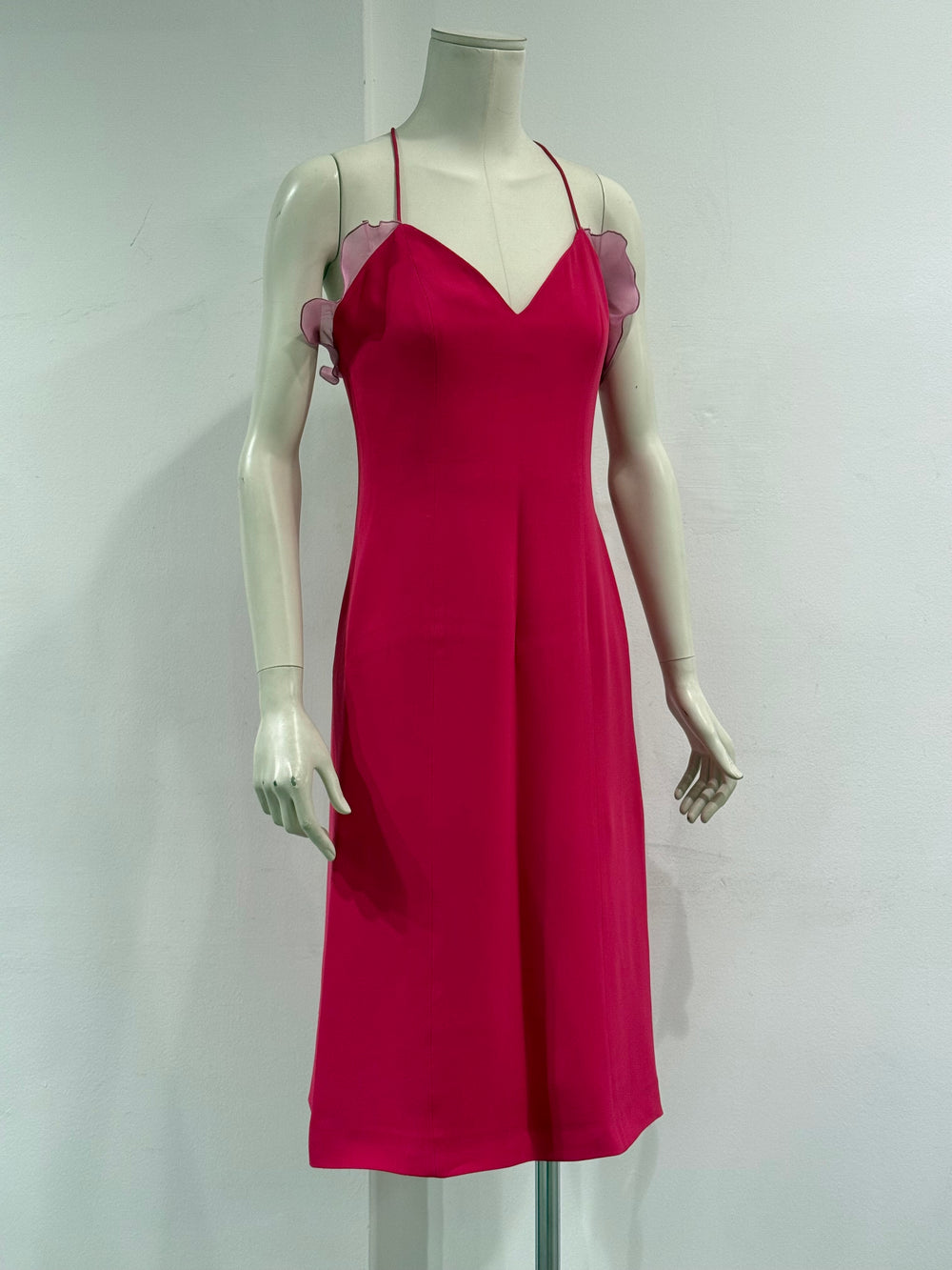 1990s Giorgio Armani silk slip dress with organza petal details