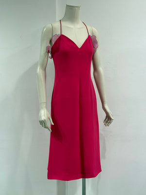 1990s Giorgio Armani silk slip dress with organza petal details