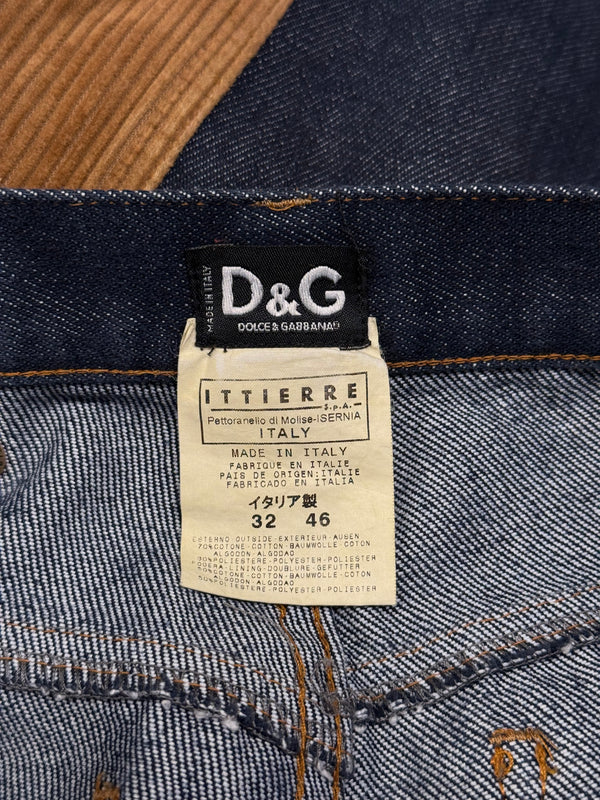 2000s Dolce & Gabbana hybrid corduroy jeans