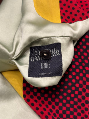 S/S1996 Jean Paul Gaultier "Cyberbaba" X-ray muscle trompe l'oeil reversible long coat