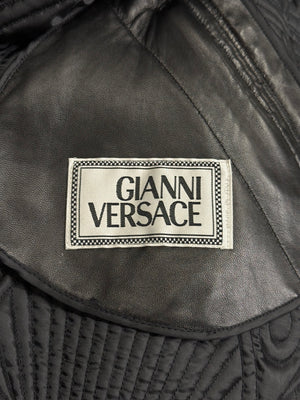 A/W1990 Gianni Versace embossed leather runway coat