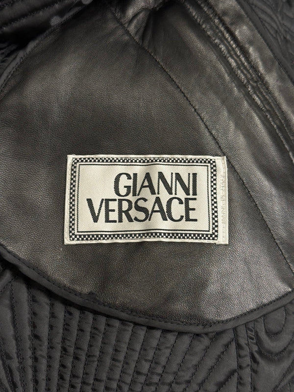 A/W1990 Gianni Versace embossed leather runway coat