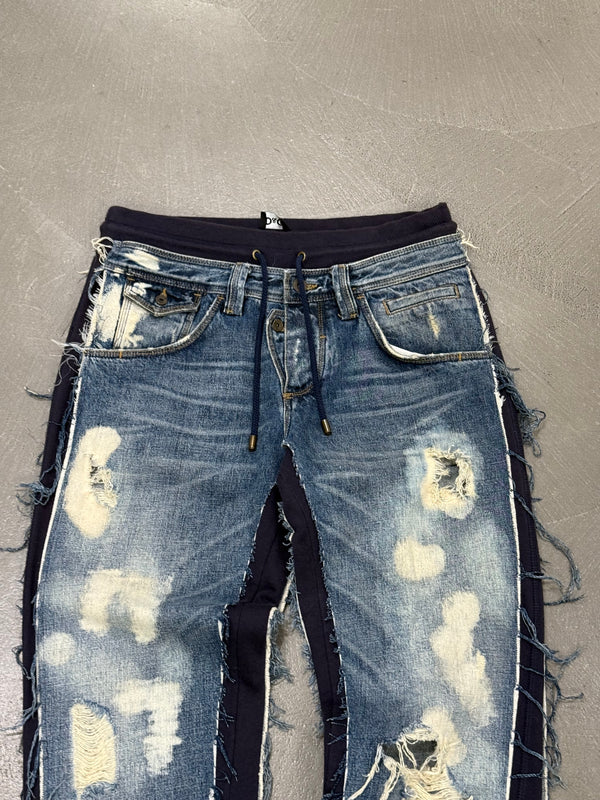 2000s Dolce & Gabbana hybrid denim sweatpants