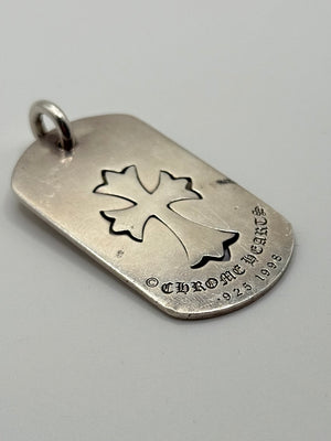 Chrome Hearts dog tag cross cutout necklace pendant