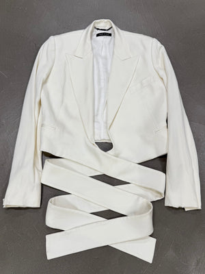 2001 Gucci by Tom Ford tie waist wrap blazer