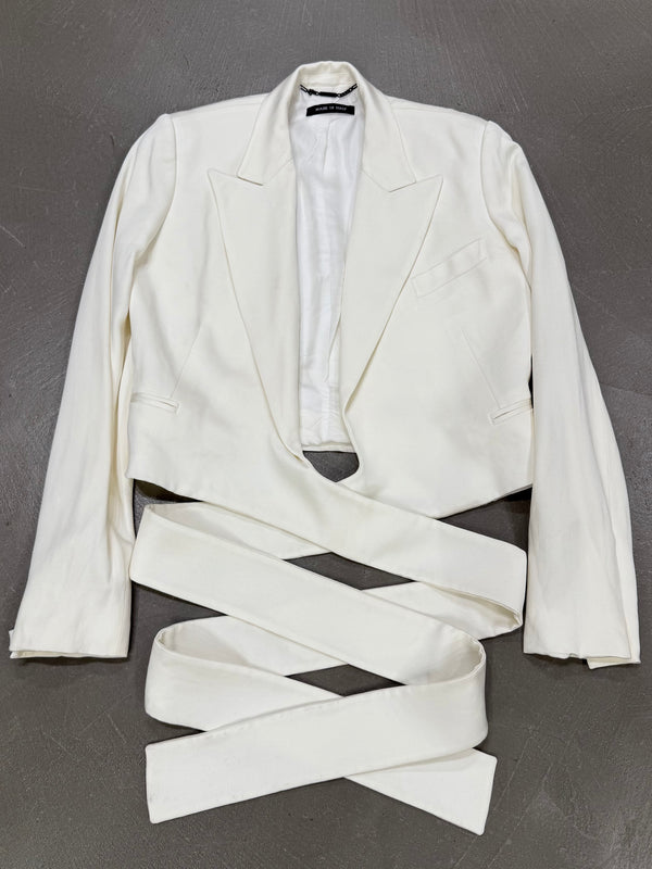 2001 Gucci by Tom Ford tie waist wrap blazer