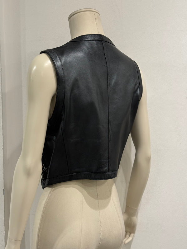 A/W1992 Gianni Versace chain-woven leather vest
