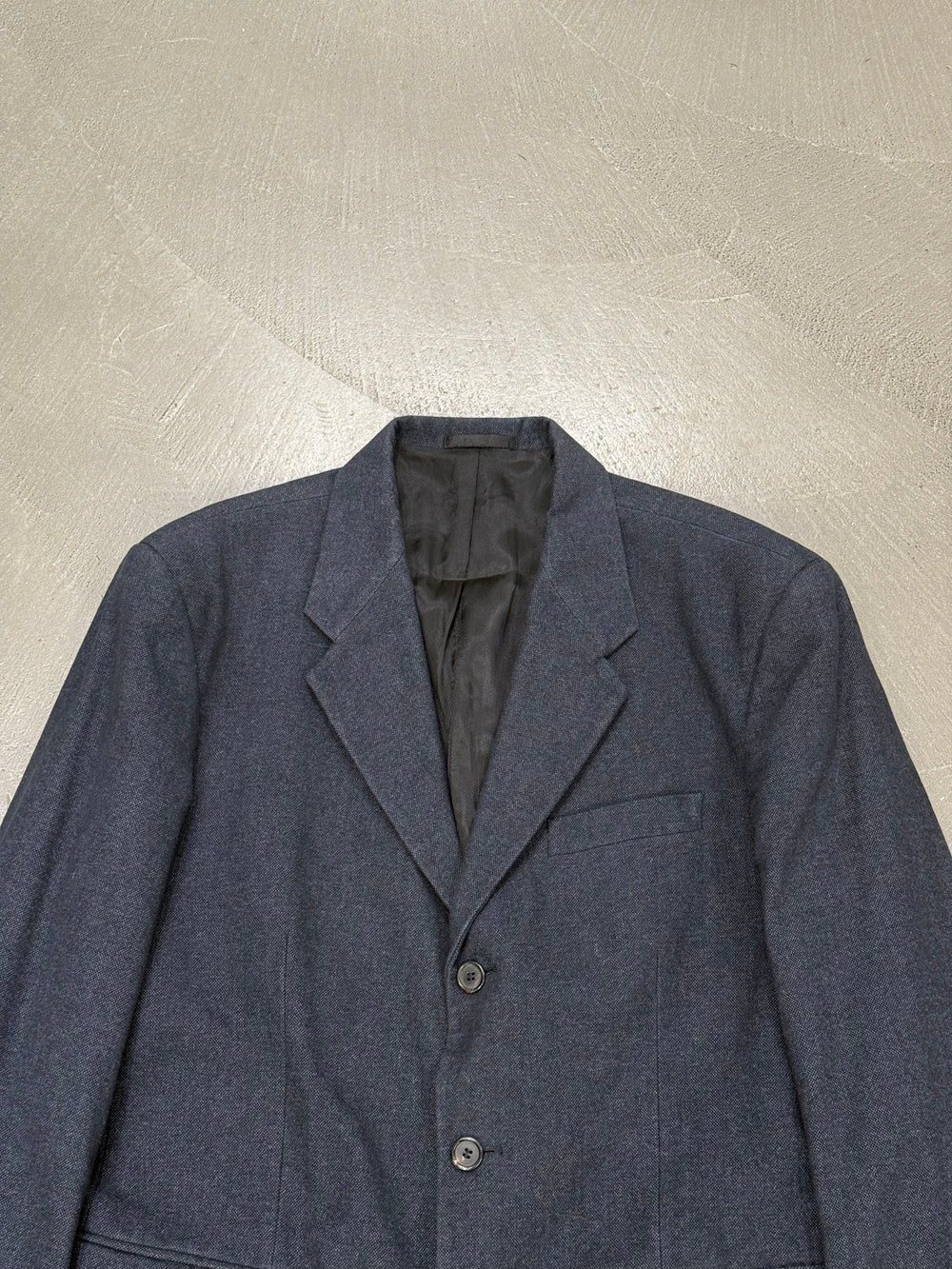 2000s Prada denim single breasted blazer