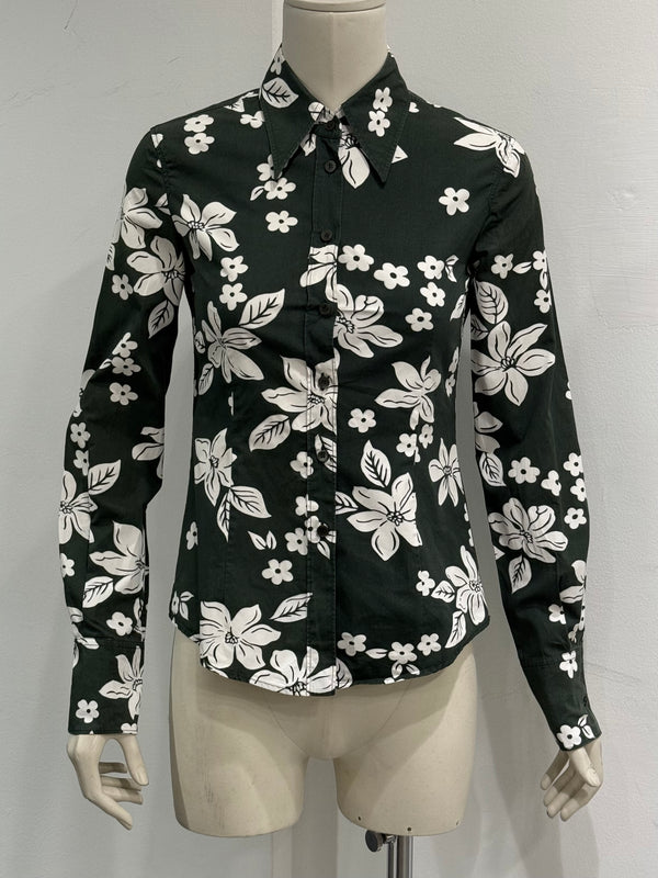 S/S2003 Miu Miu floral green shirt