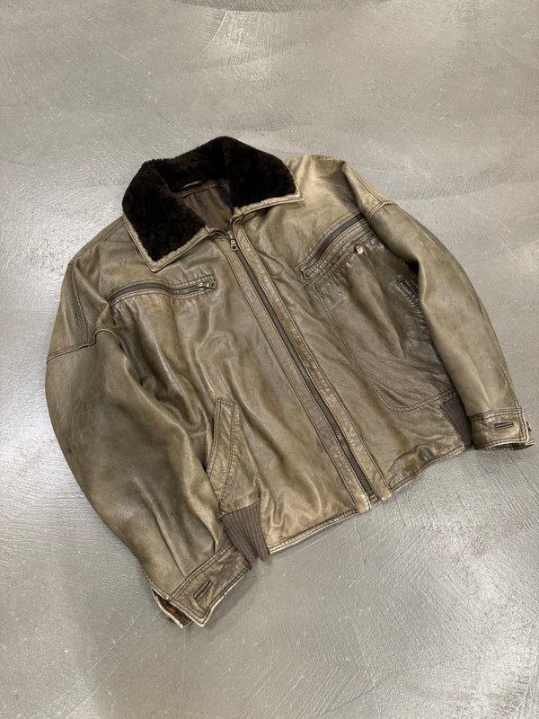 1980s Gianni Versace iconic leather bomber jacket