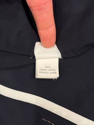 2010s Brunello Cucinelli navy tailored long blazer coat