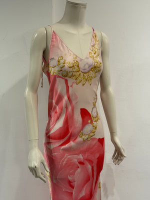 S/S2001 Roberto Cavalli Elizabeth Taylor eye silk maxi dress