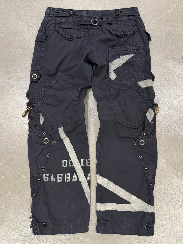 2004 Dolce & Gabbana runway bondage parachute cargo pants