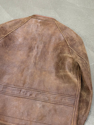 S/S2003 Gucci by Tom Ford distressed runway leather jacket