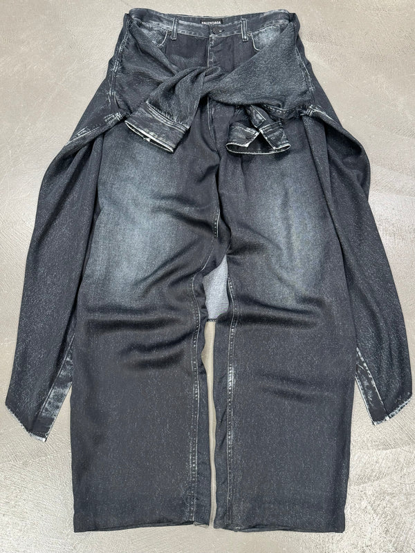 2020 Balenciaga by Demna hybrid trompe l’oeil pants