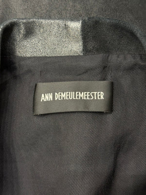 2020s Ann Demeulemeester sample collarless leather blazer