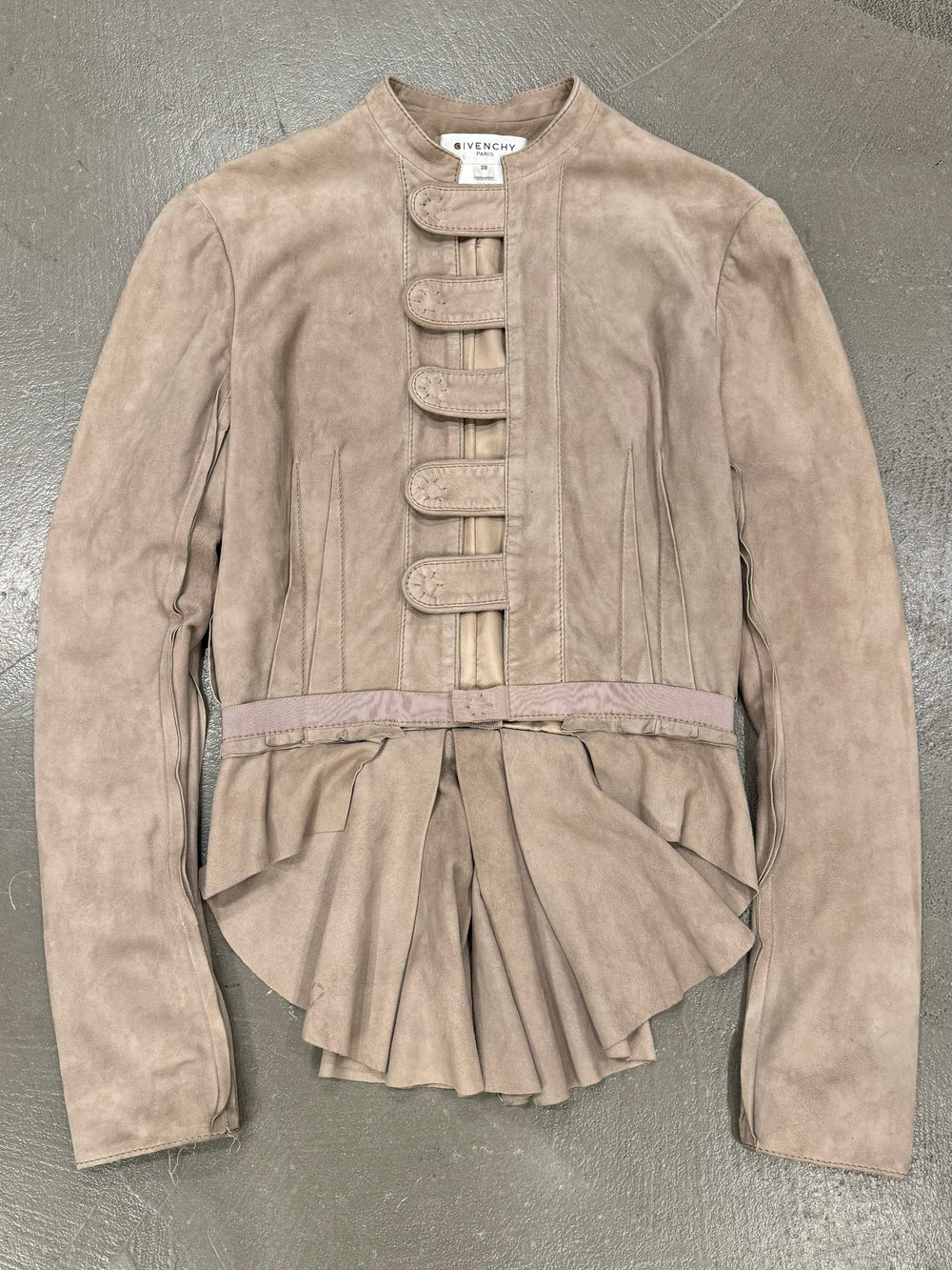 2000s Givenchy goat leather paneled jacket