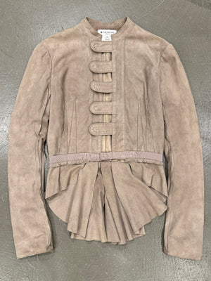 2000s Givenchy goat leather paneled jacket