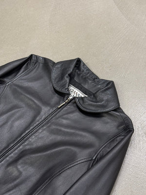 1990s Gianni Versace leather zip jacket