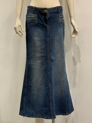 2008 Roberto Cavalli long denim skirt